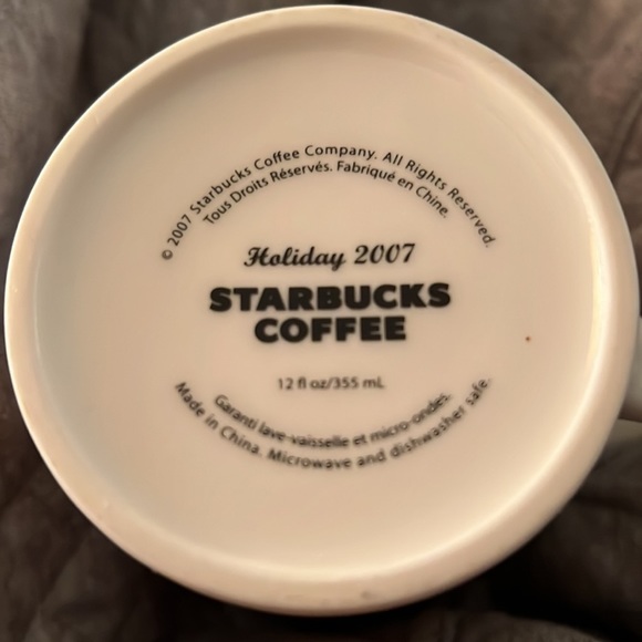 Starbucks 2007 Holiday Green Red White Mug Cup - Picture 6 of 11